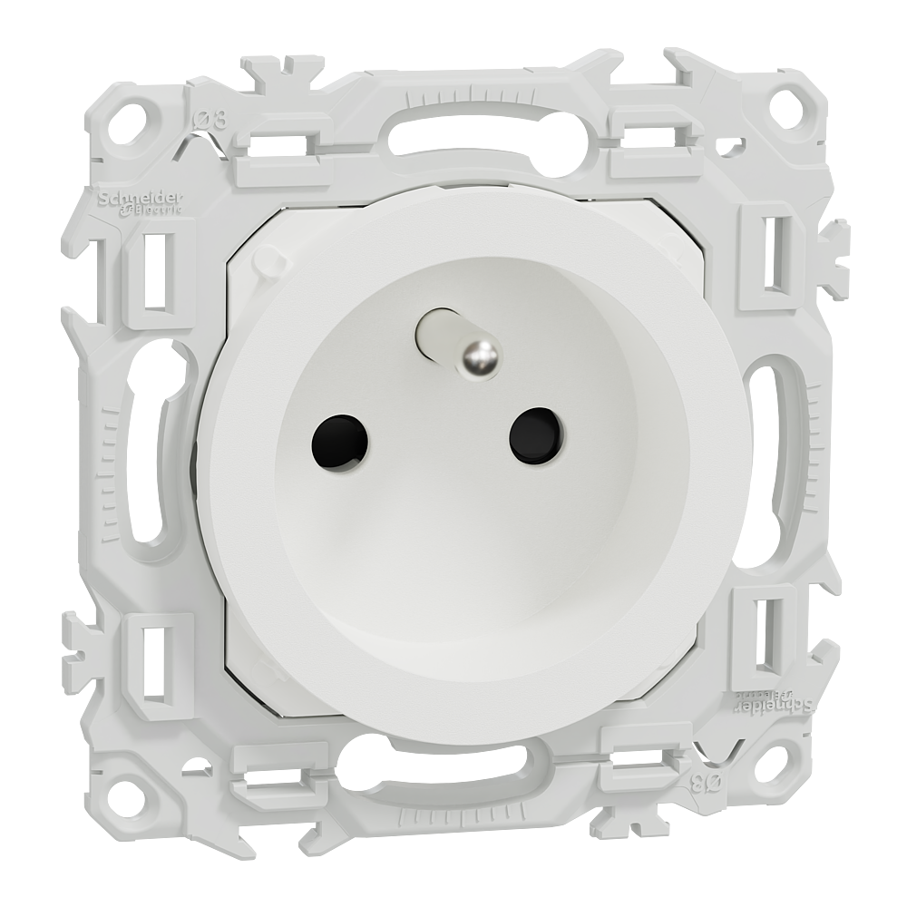 Odace prise 2P+T rénovation blanc